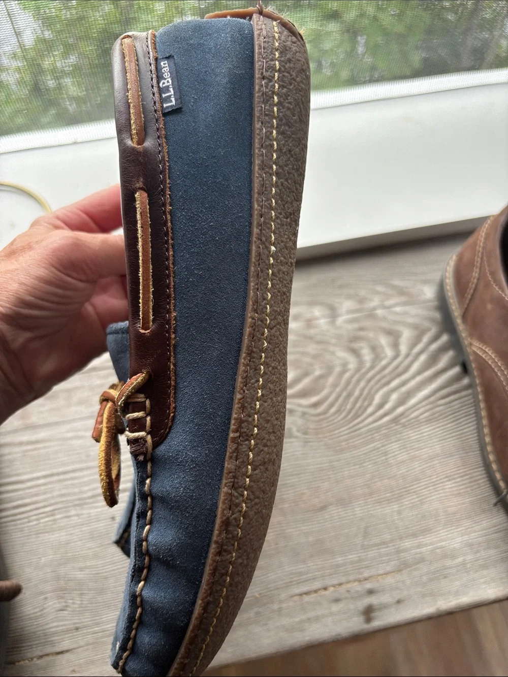 L.L. Bean blue suede